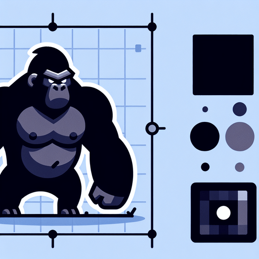 Gorilla.
Single Game Texture.  In-Game asset.  Blank background.  High contrast.  No shadows. 2d