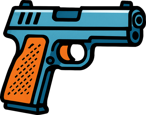 GUN.
In-Game asset.  2d.  High contrast.  No shadows