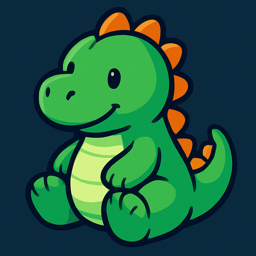 Green dino plushie.
In-Game asset.  2d.  High contrast.  No shadows