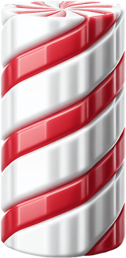 a photo-realistic white and red vertical candy stick slice Single Game Texture. No background. High contrast. No shadows.