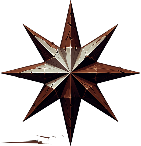 Spike with 8 points. Themed like coffee..
Single Game Texture. In-Game asset. 2d. Blank background. High contrast. No shadows.