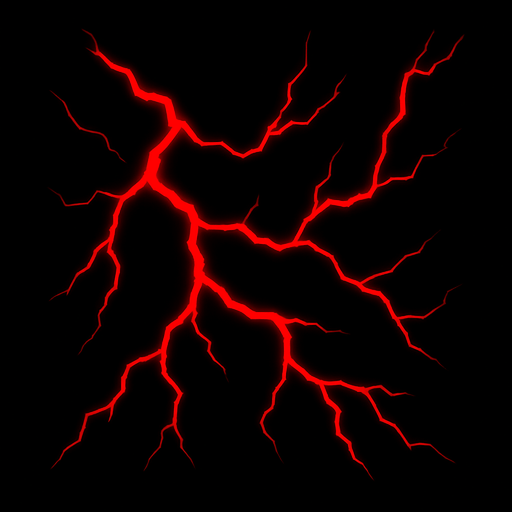 red electricity.
In-Game asset.  2d.  High contrast.  No shadows