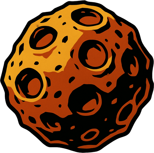 asteroid.
In-Game asset.  2d.  High contrast.  No shadows