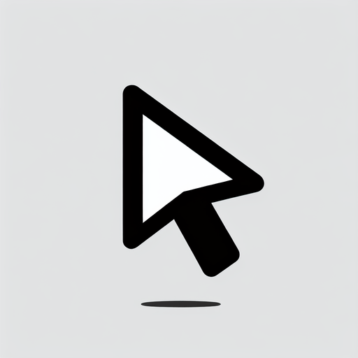 Simple white arrow pointing up. Mouse cursor like. Black outline. No shadow