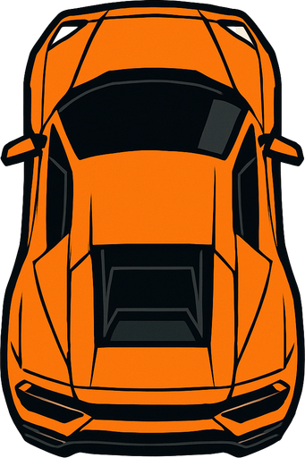 üstden çekilmiş sport araba.
In-Game asset.  2d.  High contrast.  No shadows