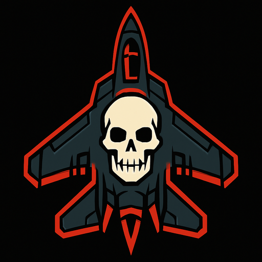 Üstten görünümlü ölümcül bir uçak yarat.
In-Game asset.  2d.  High contrast.  No shadows