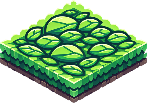 2d flat leaf green horizontal platform.
Single Game Texture. In-Game asset. 2d. Blank background. High contrast. No shadows.