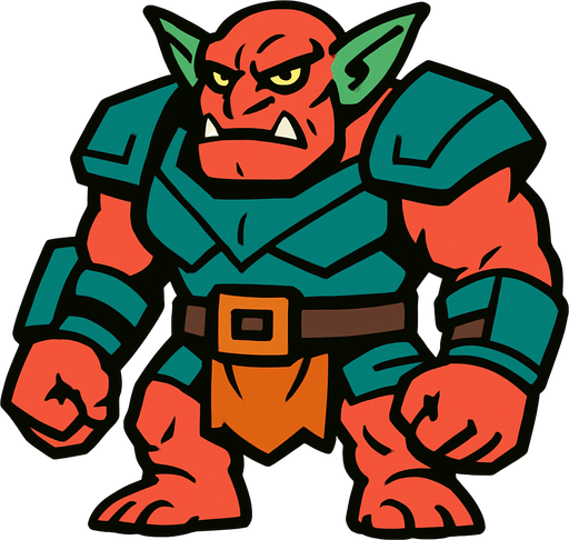 titan goblin.
In-Game asset.  2d.  High contrast.  No shadows