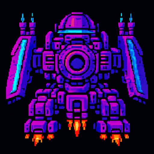 bölüm sonu canavar için devasa uzay gemisi.
In-Game asset.  2d.  High contrast.  No shadows