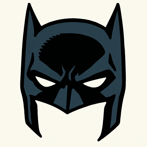 The top half of Batman’s mask..
In-Game asset.  2d.  High contrast.  No shadows