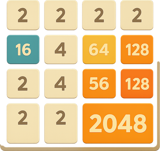 2048 oyunu için içinde sayılar yazan kutucuklar oluştur