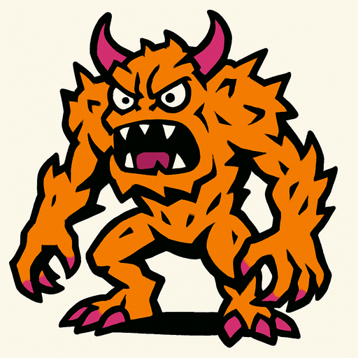 Canavar.
In-Game asset.  2d.  High contrast.  No shadows