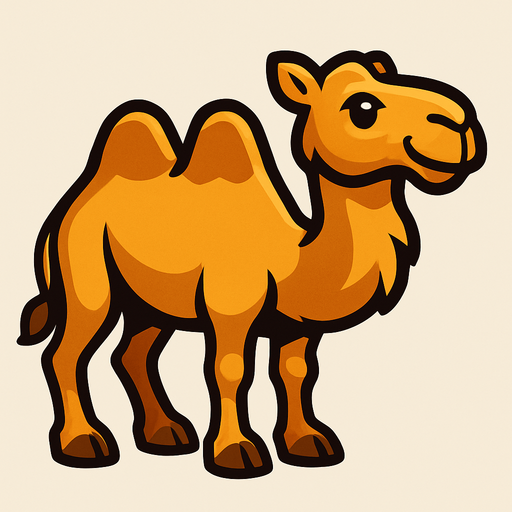 Camel.
In-Game asset.  2d.  High contrast.  No shadows