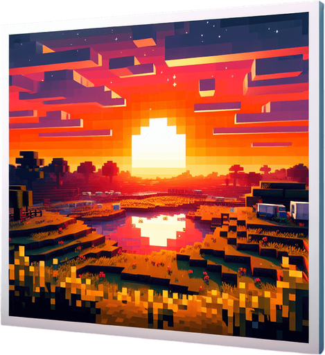güzel minecraft arka plan gün batımı.
Single Game Texture. In-Game asset. 2d. Blank background. High contrast. No shadows.