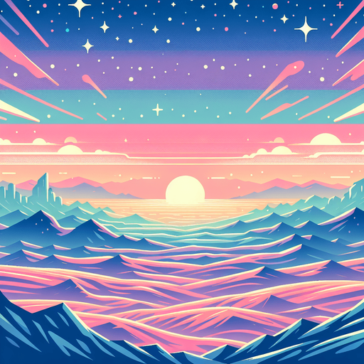 beautiful expansive landscape. starry sky, pastel colours, high definition, alien world.. Single Game Texture. In-Game asset. 2d. Blank background. High contrast. No shadows..
Single Game Texture. In-Game asset. 2d. Blank background. High contrast. No shadows.