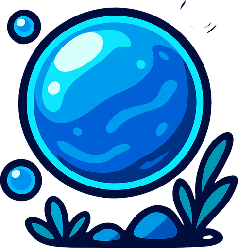 Bulle de l'océan.
In-Game asset.  2d.  High contrast.  No shadows