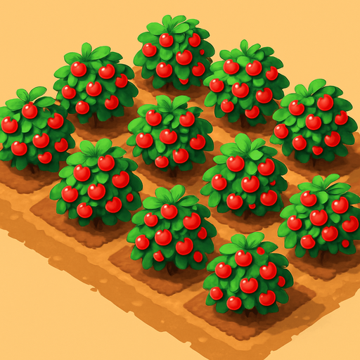Una plantación de frutas rojas.
In-Game asset.  No shadows