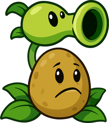 Una fusion del wallnut de plantas vs zombies con el lanza guisantes.
In-Game asset.  No shadows