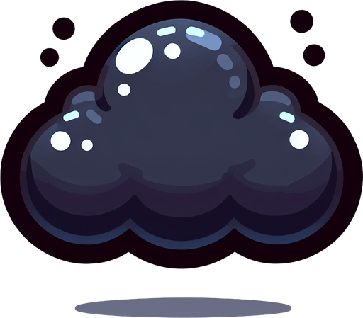 Облако, мультяшное, без обводки, темное.
Single Game Texture.  In-Game asset.  2d.  Blank background.  High contrast.  No shadows