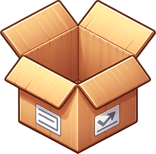 Paper box open, side view, cartoon art, No UI elements in the picture like popups, close buttons etc..
Single Game Texture. In-Game asset. 2d. Blank background. High contrast. No shadows.