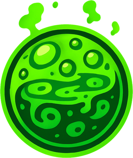 green poison ball.
In-Game asset.  2d.  High contrast.  No shadows