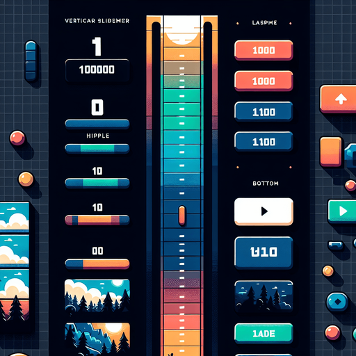 vertical slider. 1000 pixels tall and 50 pixels wide. with numbers 1 at top and 10 at bottom. 2d in-game asset. blank background no shadows. high contrast
Single Game Texture. In-Game asset. 2d. Blank background. High contrast. No shadows.