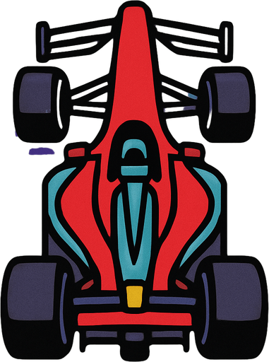 formela 1 car pointing up.
In-Game asset.  2d.  High contrast.  No shadows