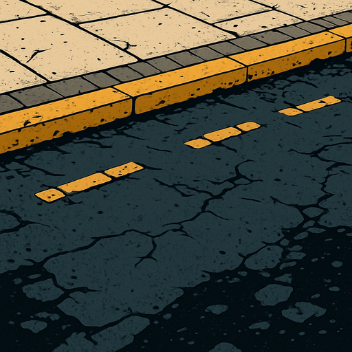 The street ground of a city.
In-Game asset.  2d.  High contrast.  No shadows