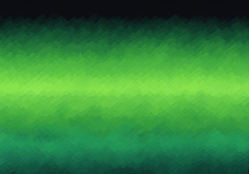 A pixel art gradient from black to grassy green. Mostly green rectangle.