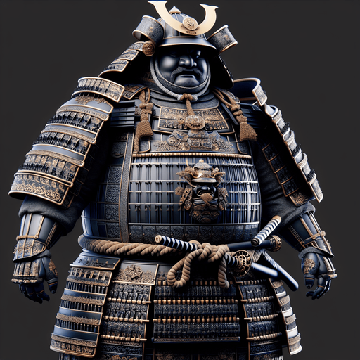 a samurai sumo big in size.
Single Game Texture. In-Game asset. 2d. Blank background. High contrast. No shadows.