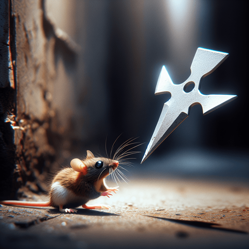 rat hit with a shuriken