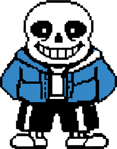 make sans bones.
In-Game asset.  2d.  High contrast.  No shadows