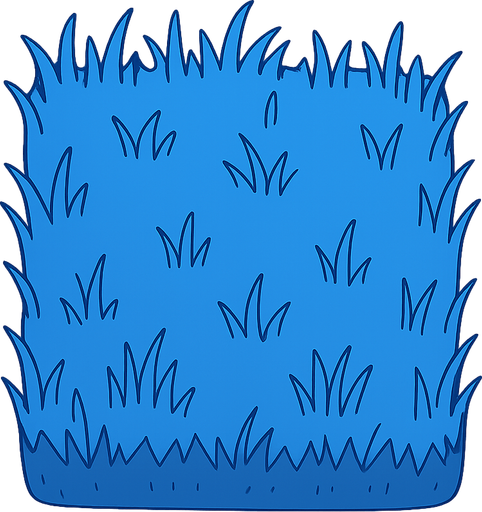 blue grass. No background. Transparent background. Blank background. No shadows. 2d. In-Game asset. flat