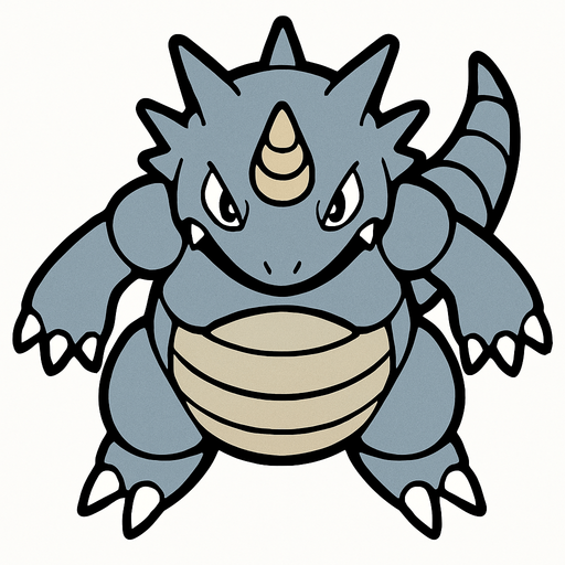 Rhydon, visto desde arriba.
In-Game asset.  2d.  High contrast.  No shadows
