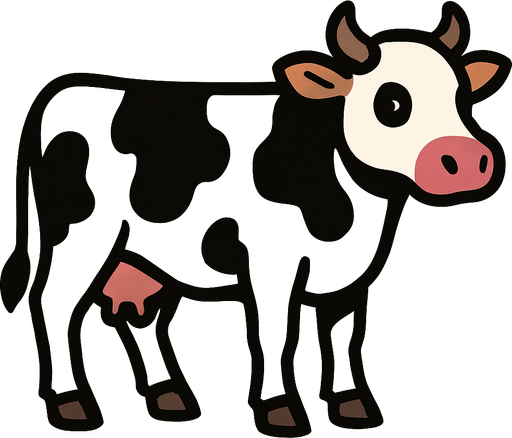 Make a cow.
In-Game asset.  2d.  High contrast.  No shadows