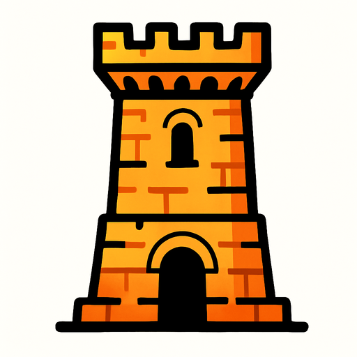 tower.
In-Game asset.  2d.  High contrast.  No shadows