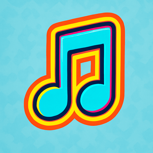 Ice blue with a bright color stroke music note.
In-Game asset.  2d.  High contrast.  No shadows