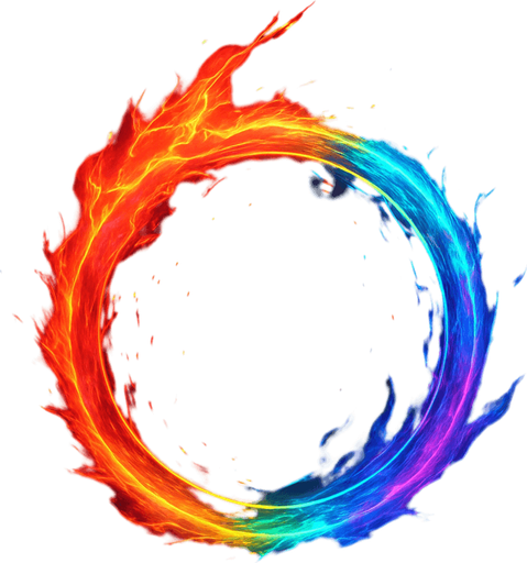 Ability icon 'Fire ring' . cyberpunk. abstract. Futuer. different colors. HD colors