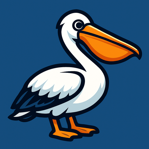 Pelican.
In-Game asset.  2d.  High contrast.  No shadows