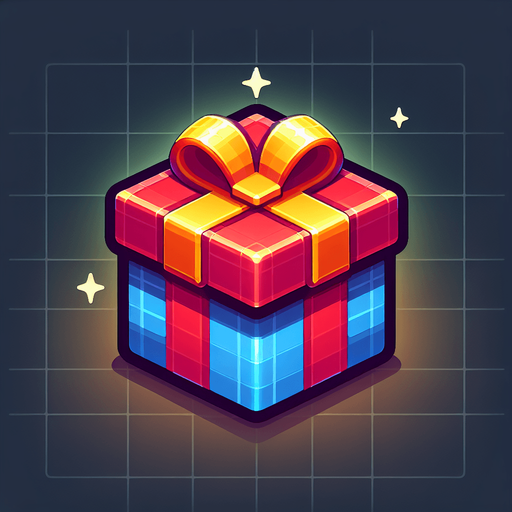 gift.
Single Game Texture.  In-Game asset.  2d.  Blank background.  High contrast.  No shadows