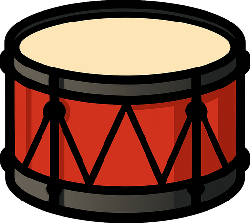 tambor basico.
In-Game asset.  2d.  High contrast.  No shadows