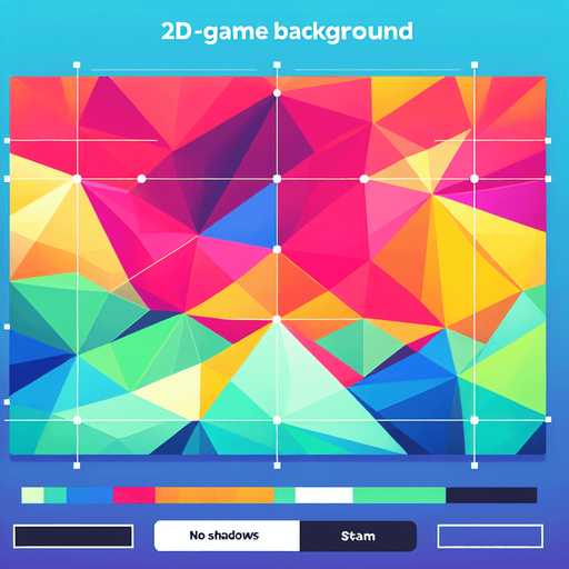low poly vibrant background.
Single Game Texture.  In-Game asset.  2d.  Blank background.  High contrast.  No shadows