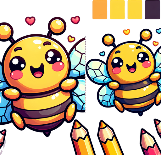 A happy little bee. Top down view.
Single Game Texture. In-Game asset. 2d. Blank background. High contrast. No shadows.