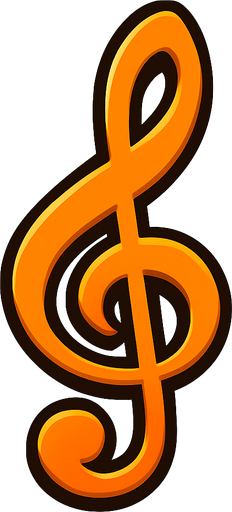 Clave de sol.
In-Game asset.  2d.  High contrast.  No shadows