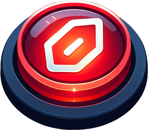 High-quality brake button for mobile racing game, 64x64 pixels, glowing red, with a brake or stop symbol in the center, 3D UI style with soft shadows and clean edges".
Single Game Texture.  In-Game asset.  2d.  Blank background.  High contrast.  No shadows