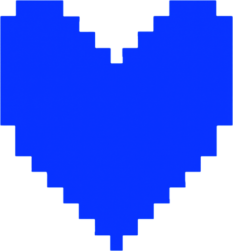 Undertale heart but blue.
In-Game asset.  2d.  High contrast.  No shadows