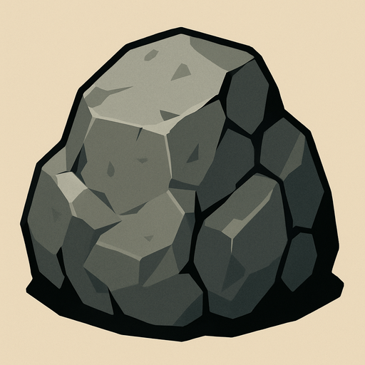 big stone.
In-Game asset.  2d.  High contrast.  No shadows