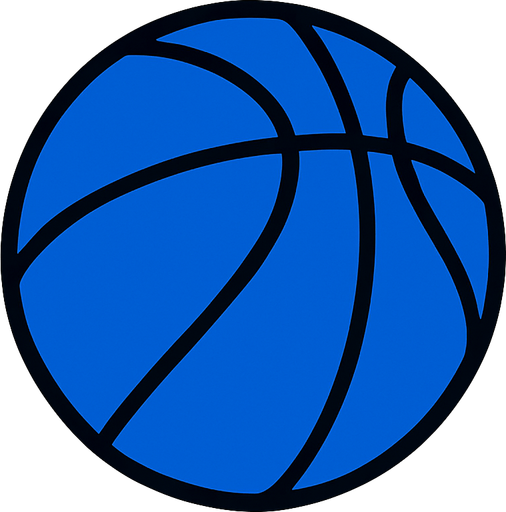 A blue Basketball.
In-Game asset.  2d.  High contrast.  No shadows