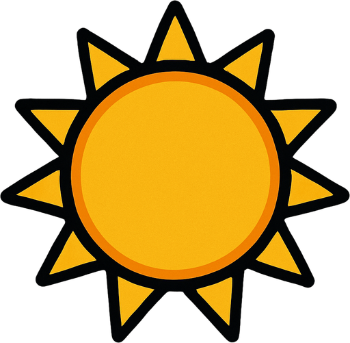 sun.
In-Game asset.  2d.  High contrast.  No shadows