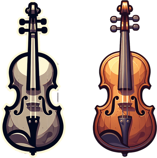 Violin.
Single Game Texture.  In-Game asset.  2d.  Blank background.  No shadows